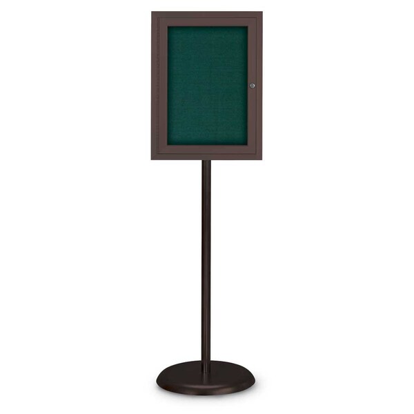 United Visual Products Corkboard, Double Door, Radius Frame, 42x32", Bronze/Natural Tan Cork UV70025-BRONZE-CORK - main